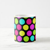 Girly Colorful Fun Neon Polka Dots Pattern Koffiemok (Center)