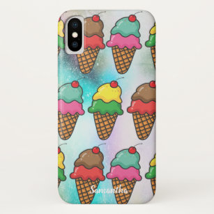 Girly Colorful Ice Cream Cones - Gepersonaliseerd Case-Mate iPhone Case