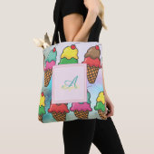 Girly Colorful Ice Cream Cones - Gepersonaliseerd Tote Bag (Dichtbij)