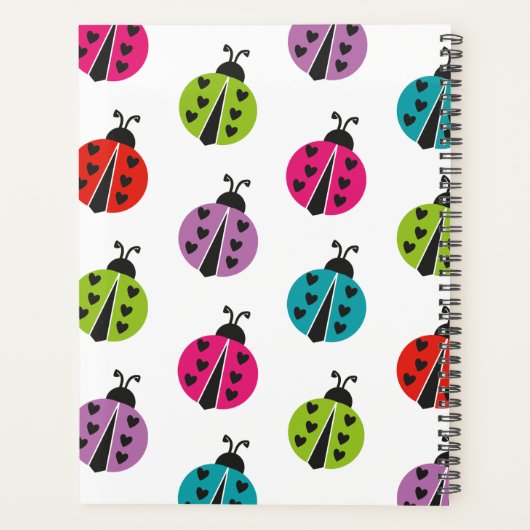 Girly Colorful Ladybug Persoonlijk Planner (Achterkant)