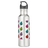 Girly Colorful Ladybug Persoonlijk Waterfles (Achterkant)