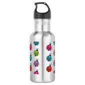 Girly Colorful Ladybug Persoonlijk Waterfles (Achterkant)