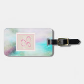 Girly Colorful Paint Stroke, Monogram-persoonlijk Bagagelabel (Voorkant horizontaal)