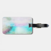Girly Colorful Paint Stroke, Monogram-persoonlijk Bagagelabel (Achterkant horizontaal)