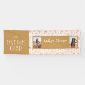 Girly Confetti 2 Foto Congrats Afstudeerder Party  Spandoek (Horizontaal)