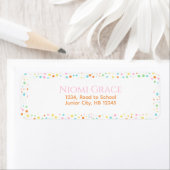 Girly Confetti Dot Custom Name Labels (Insitu)
