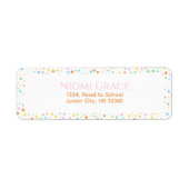 Girly Confetti Dot Custom Name Labels (Voorkant)