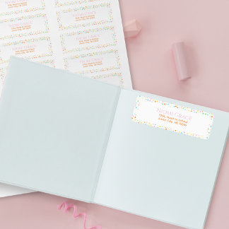 Girly Confetti Dot Custom Name Labels