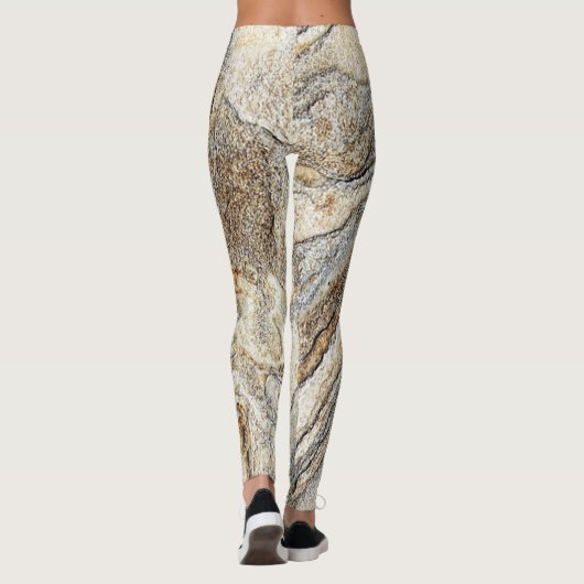Girly Cool Modern Marble Texture Leggings (Achterkant)