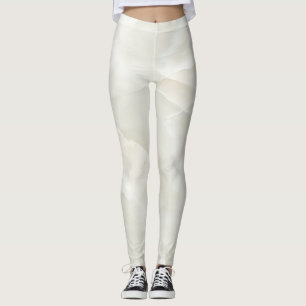 Girly Cool Modern White Marble Texture Leggings