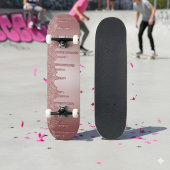 Girly Cool Pink Rose Gold Glitter Sparkle Drips Persoonlijk Skateboard