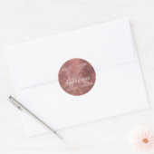 Girly Copper Diamond Sparkle Glam Monogram Ronde Sticker (Envelop)
