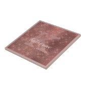 Girly Copper Diamond Sparkle Glam Monogram Tegeltje (Zijkant)