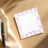 Girly Coquette  Aesthetic Purple Bow Monogram Notitieblok