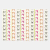 Girly Coquette Bow en Stripe Wrapping Paper (Voorkant 2)
