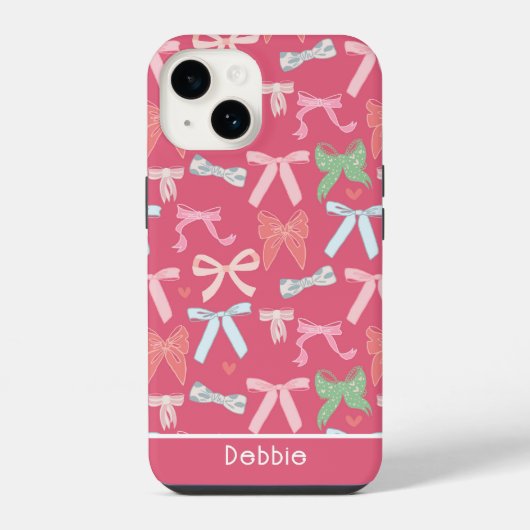 Girly Coquette Bows iPhone Hoesje (Achterkant)