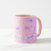 Girly Coquette Kawaii Pink Bow Mok Ombre Pink (Voorkant rechts)