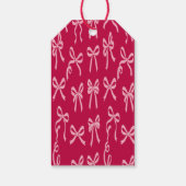 Girly Coquette Pink Bows Pattern Cadeaulabel (Achterkant)