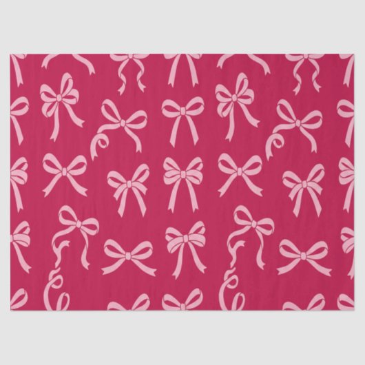 Girly Coquette Pink Bows Pattern Tissuepapier (Voorkant)