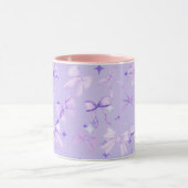 Girly Coquette Roze Paarse Pastel Bow Mok (Midden)