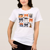 Girly Coquette Schattige Halloween Bow Tri-Blend Shirt (Voorkant)