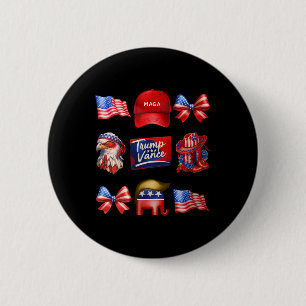 Girly Coquette Trump Vance 2024 Trump Girl Ronde Button 5,7 Cm
