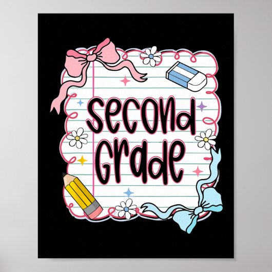 Girly Coquette Tweede Klas Terug naar School 2e Gr Poster (Voorkant)