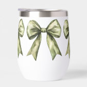 Girly Coquette Waterverf Olive Green Bow Elegant (Rechts)