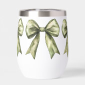 Girly Coquette Waterverf Olive Green Bow Elegant (Achterkant)