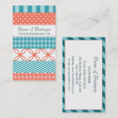 Girly Coral en Blauwgroen Washi Tape Pattern Bouti Visitekaartje (Voorkant / Achterkant)