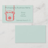 Girly Coral en Mint  Camera Visitekaartje (Voorkant / Achterkant)