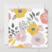 Girly Coral Floral Bold Photo Collage Birth Aankondiging (Achterkant)