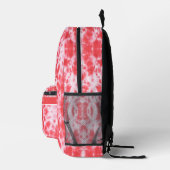 Girly Coral Red & White Shibori Pattern Cool Tiene Bedrukte Rugzak (Rechts)