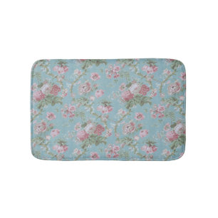 Girly Cottage Blauw Bloemen Badmat