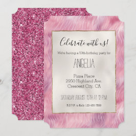 Girly Cotton Snoep Roze Glitter Kaart