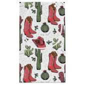 Girly Country Cowgirl Kerst roze en groen Klein Cadeauzakje (Achterkant)