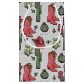 Girly Country Cowgirl Kerst roze en groen Klein Cadeauzakje (Achterkant)