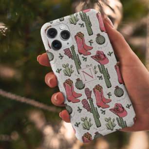 Girly Country Cowgirl Kerstmonogram Case-Mate iPhone Case