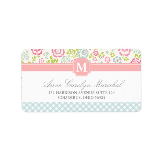 Girly Country Floral gepersonaliseerd Etiket (Voorkant)