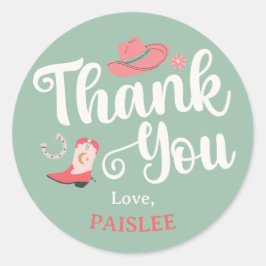 Girly Cowboy bedankt Ronde Sticker