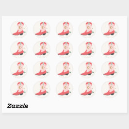 Girly Cowboy Boot Ronde Sticker