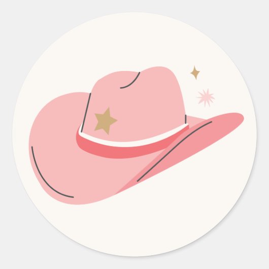 Girly Cowboy Pet Ronde Sticker (Voorkant)