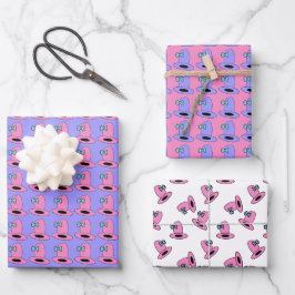 Girly Cowgirl Pet Verjaardag Inpakpapier Vel