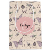 Girly Cream Blush Roze Zoete Kleine Critter Custom Medium Cadeauzakje (Voorkant)