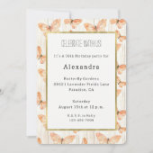 Girly Cream Peach Butterflies Birthday Kaart (Voorkant)