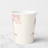 Girly Cream Pink Bow Quinceanera Party Papieren Bekers (Rechts)