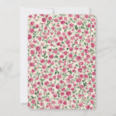 Girly Cream Pink Chic Floral Baby shower Kaart (Achterkant)