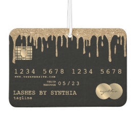 girly credit card style gold drips lashes makeup luchtverfrisser