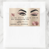 Girly Creditcard Make-up Wink Eye Gold roos Rechthoekige Sticker (Tas)