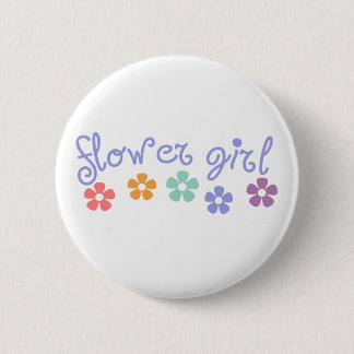 Girly-Cue Bloemenmeisje Ronde Button 5,7 Cm